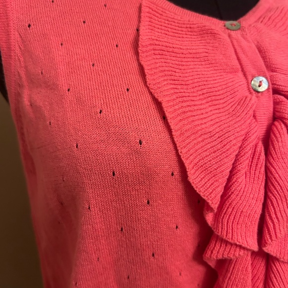Joseph Pink Ruffle Front Cardigan - Picture 6 of 14